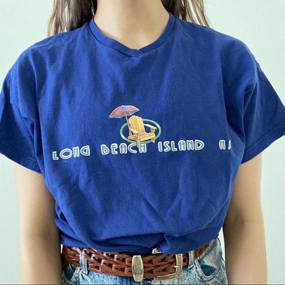 Vintage 2000 Long Beach Island V-Neck Tee - Picture 3 of 14